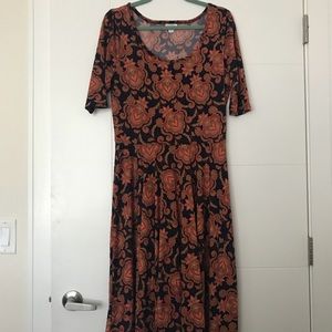 XL EUC Lularoe Nicole Dress Navy print